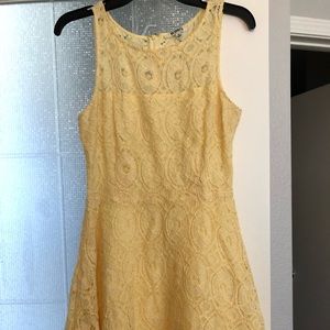 BB Dakota Yellow Fit and Flare Dress